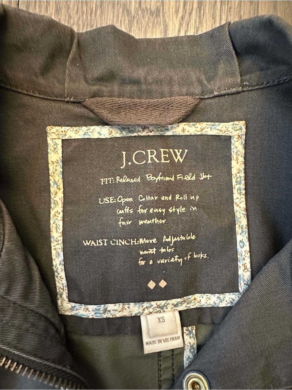J. Crew Women's Olive Utility Jacket with Brass Buttons - Picture 3 of 3